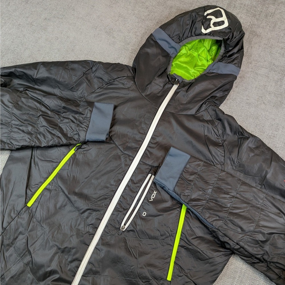 Ortovox Jacket Mens M Black Swisswool Piz Boe Hooded Insulated Full Zip